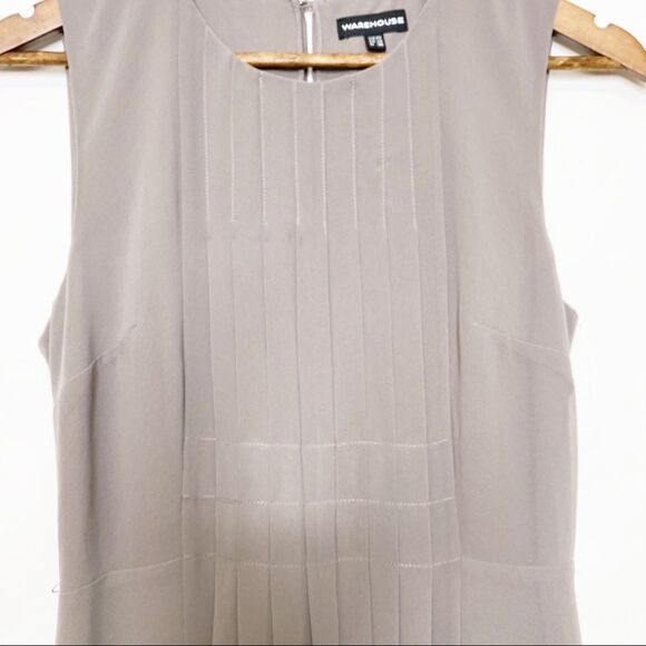 Warehouse Pleated Sleeveless Dress Size 6 - Picture 4 of 12